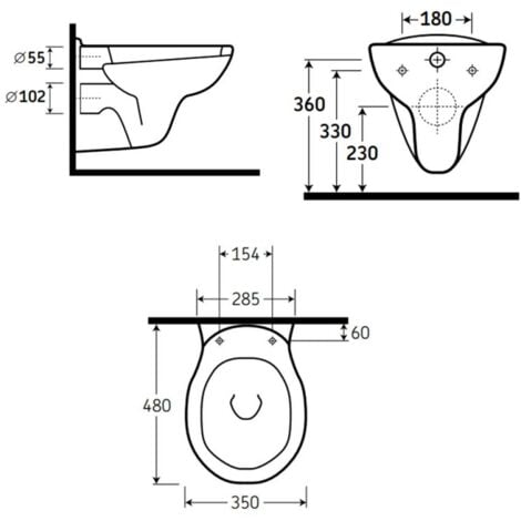 AKW Livenza Wall Hung Toilet - Standard Seat