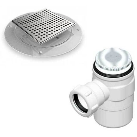 AKW Stainless Steel SFWA Waste Adaptor For Tiles with 50mm Gravity Waste (1/2)