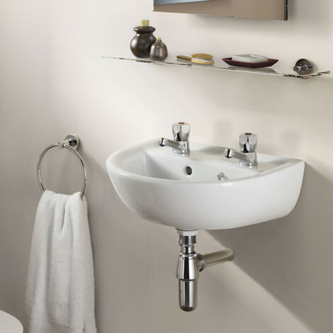 Armitage Shanks Sandringham 21 Wall Hung Basin 450mm Wide - 2 Tap Hole
