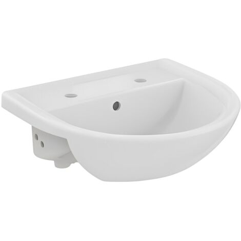 Armitage Shanks Sandringham 21 Semi-Recessed Basin 500mm Wide without Chain Hole - 2 Tap Hole (1/5)