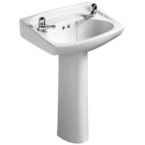 Armitage Shanks Royalex Basin with Full Pedestal 560mm Wide - 2 Tap Hole