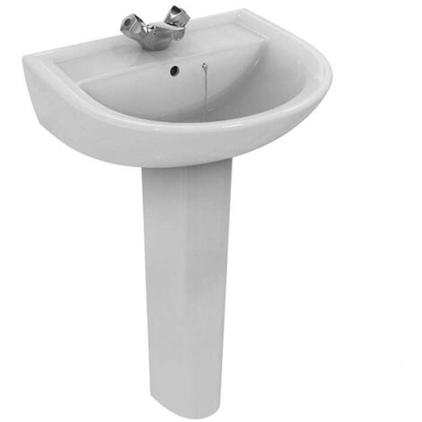 Armitage Shanks Sandringham 21 Basin with Full Pedestal 550mm Wide - 1 Tap Hole (1/2)