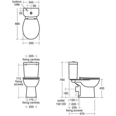 Armitage Shanks Sandringham 21 Close Coupled Toilet with Dual Flush ...