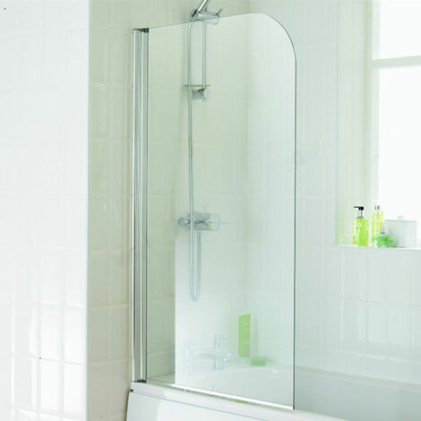 Duchy Element Curved Hinged Bath Screen 1300mm H x 750mm W - 5mm Glass