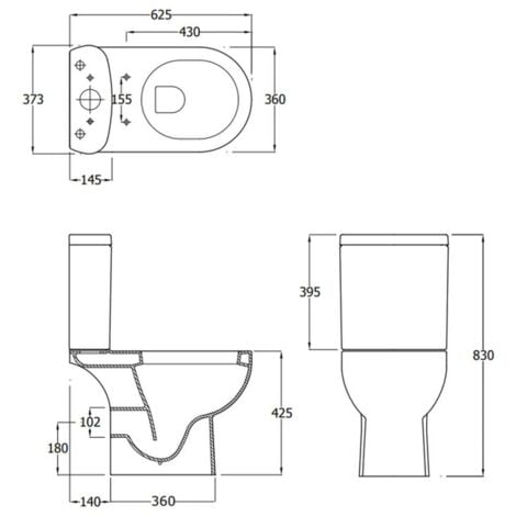 Duchy Lily Close Coupled Toilet with Push Button Cistern - Soft Close Seat