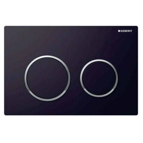 Geberit Kappa21 Dual Flush Plate - Black/Gloss Chrome Plated
