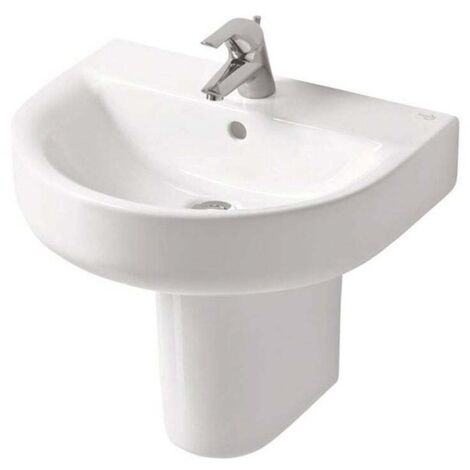 Ideal Standard Concept Arc Basin and Semi Pedestal 550mm Wide 1 Tap Hole