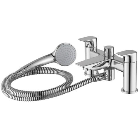 Ideal Standard Tesi Pillar Mounted Bath Shower Mixer Tap with Shower Set - Chrome (1/3)