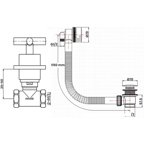 JTP Solex Concealed Valves with Slim Click Clack Exofil Bath Waste - Chrome