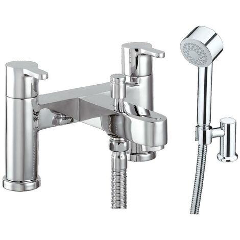 JTP Fusion Bath Shower Mixer Tap with Kit Pillar Mounted - Chrome