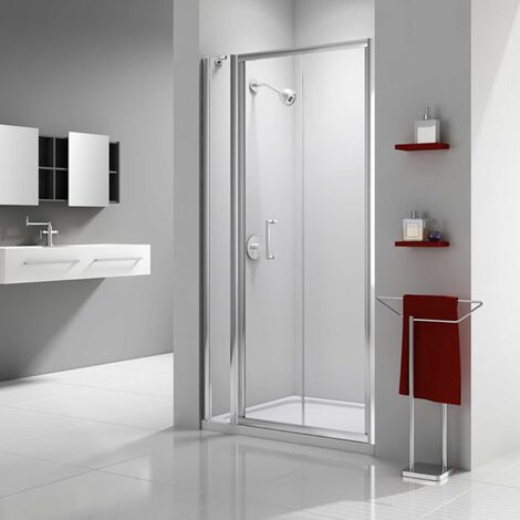 Merlyn Ionic Express Bi-Fold Shower Door and Inline Panel, 940mm-1000mm Wide, 6mm Glass