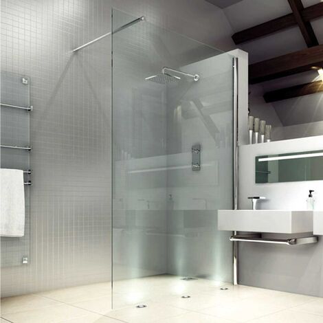 Merlyn 8 Series Wet Room Glass Panel with Tray 900mm Wide Clear Glass