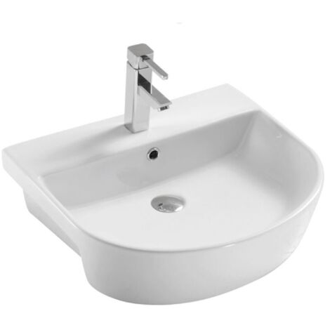 Orbit Life Semi Recessed Basin 560mm Wide - 1 Tap Hole (1/2)
