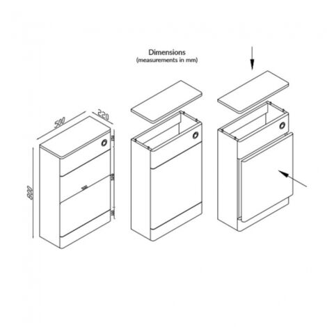 Orbit Eve Back to Wall WC Toilet Unit 500mm Wide - White Gloss