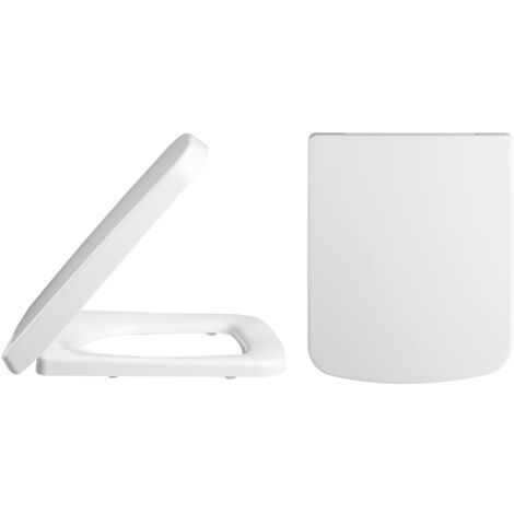 Nuie Square D-Shape Soft Close Toilet Seat - White