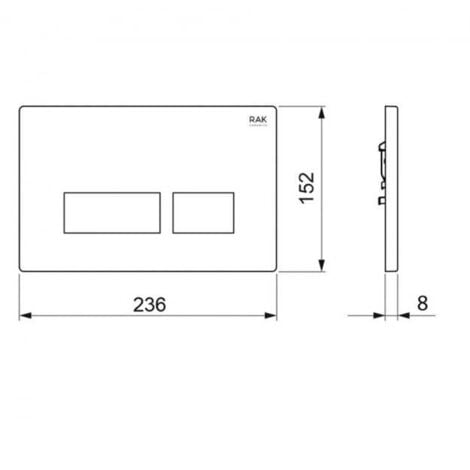 RAK Ecofix Rectangular Dual Flush Plates - Matt Chrome