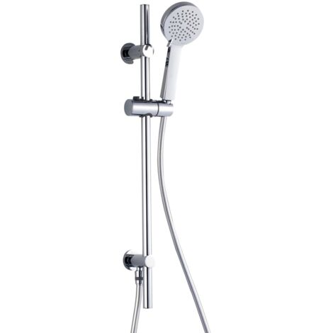 RAK Round Slider Rail Shower Kit with Three Function Handset and Integral Wall Outlet - Chrome (1/2)