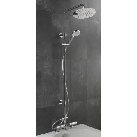 Sagittarius Logic Deck Mounted Bath Shower Mixer and Adjustable Rigid Riser Kit