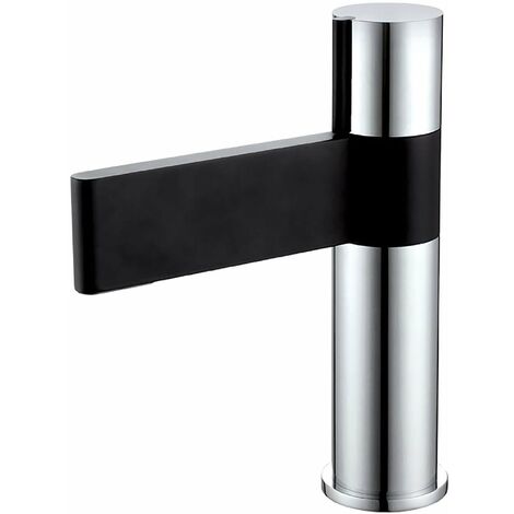 Verona Line Mono Basin Mixer Tap with Sprung Waste - Black and Chrome