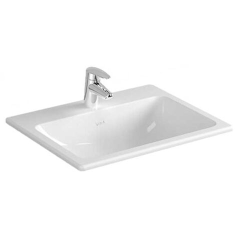 Vitra S20 Compact Countertop inset Basin Front Overflow 550mm Wide - 1 Tap Hole