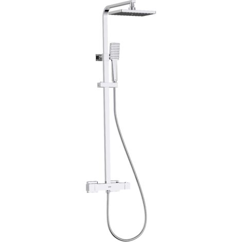Bristan Napoli Thermostatic Diverter Bar Shower Chrome Rigid Riser Chrome Square