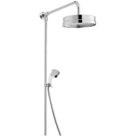 Bayswater Luxury Rigid Riser Shower Kit with Large Fixed Head and Handset - Chrome (1/2)