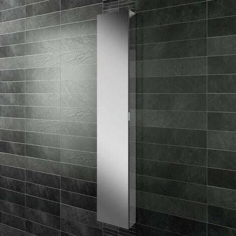Hib Eris 30 Single Door Mirrored Tall Aluminium Bathroom Cabinet 1700mm H X 300mm W Hib Eris 30 Single Door Mirrored Tall, Tall Slim Mirrored Cabinet