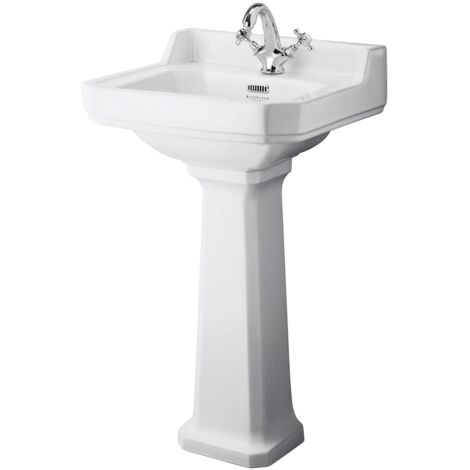 Bayswater Fitzroy Basin with Full Pedestal 500mm Wide 1 Tap Hole (1/4)