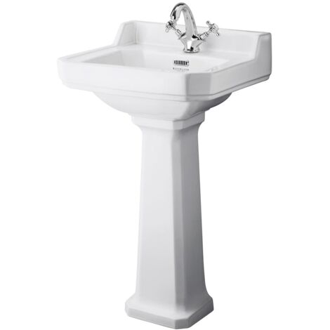 Bayswater Fitzroy Basin with Large Full Pedestal 500mm Wide 1 Tap Hole (1/4)