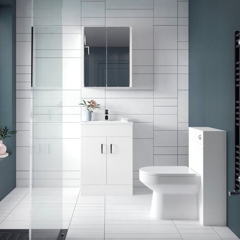 Nuie Eden Furniture Bathroom Suite with Vanity Unit and Minimalist Basin - 500mm Wide
