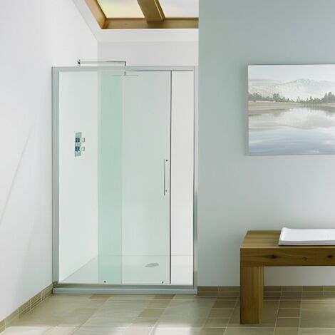 Signature Contract Sliding Shower Door 1400mm Wide - 6mm Glass (1/4)