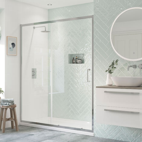 Signature Inca Sliding Shower Door 1500mm Wide - 8mm Glass (1/4)