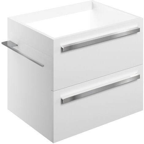 Signature Odense Wall Hung 2-Drawer Vanity Unit 600mm Wide - White Gloss