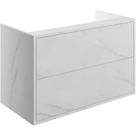 Signature Lund Wall Hung 2-Drawer Vanity Unit 900mm Wide - Marble