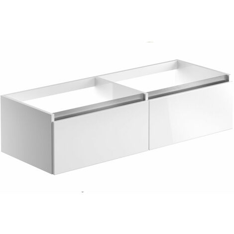 Signature Stockholm Wall Hung 2-Drawer Vanity Unit 1200mm Wide - White Gloss