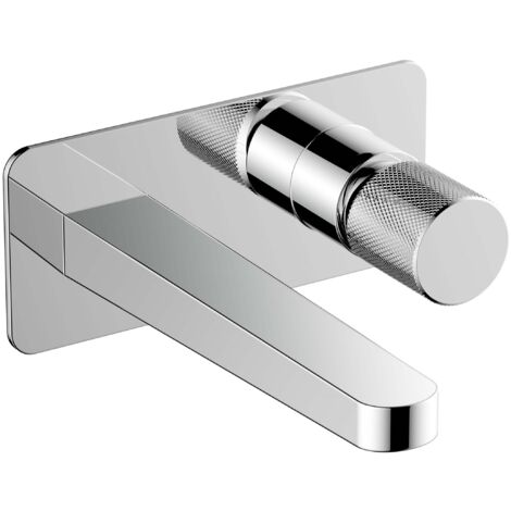RAK Amalfi Chrome Wall Mounted Basin Mixer Tap with Back Plate - RAKAMA3007C (1/2)