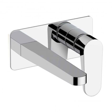 RAK Ischia Chrome Wall Mounted Basin Mixer Tap with Back Plate - RAKISH3007C (1/2)
