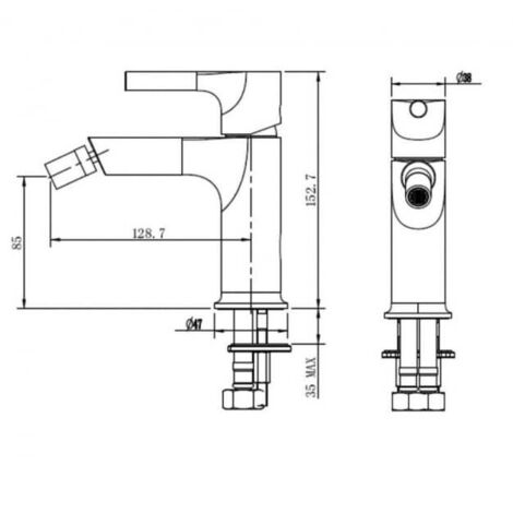 RAK Sorrento Bidet Mixer Tap Without Waste - Chrome