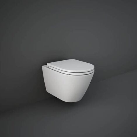 RAK Feeling Rimless Wall Hung Toilet with Soft Close Seat - Matt White