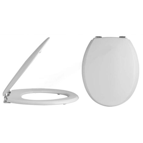 Bayswater Traditional Round Standard Seat Chrome Hinges with Bottom Fixing - White (1/2)