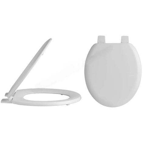 Bayswater Traditional Round Standard Seat Plastic Hinges with Bottom Fixing - White (1/2)
