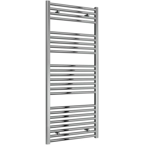 Reina Diva Flat Heated Towel Rail 1400mm H x 600mm W Chrome (1/4)