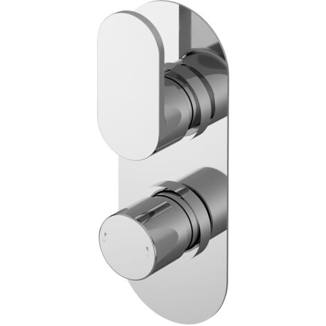 Nuie Binsey Chrome Twin Concealed Thermostatic Shower Valve with Diverter - BINTW02