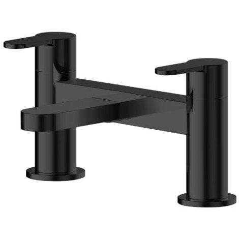 Nuie Arvan Matt Black Deck Mounted Bath Filler Tap - ARV403