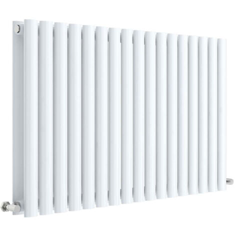 Hudson Reed Revive Double Designer Horizontal Radiator 600mm H x 992mm W - High Gloss White (1/6)