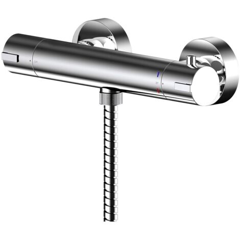 Nuie Arvan Round Thermostatic Bar Shower Valve Bottom Outlet - Chrome (1/2)