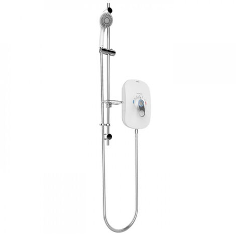 AKW SmartCare Lever White Electric Shower with Silver/White kit - 8.5kw (1/3)