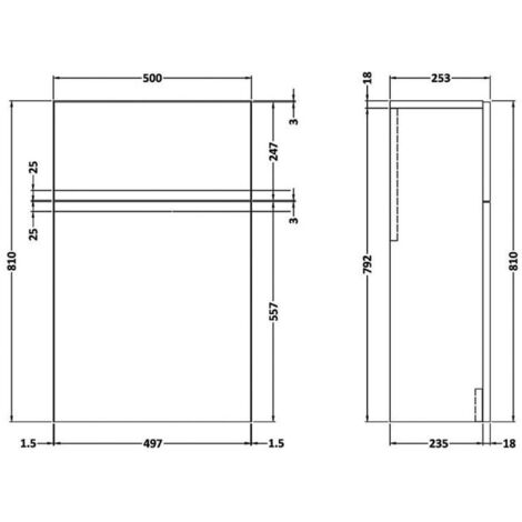 Hudson Reed Urban Back to Wall WC Toilet Unit 500mm Wide - Satin Grey