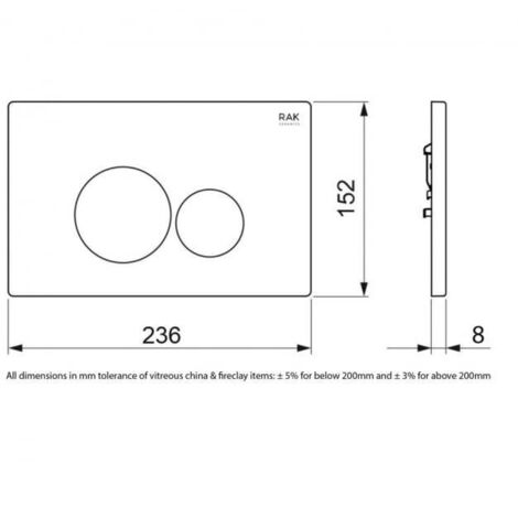RAK Ecofix Round Dual Flush Plates - Matt Greige