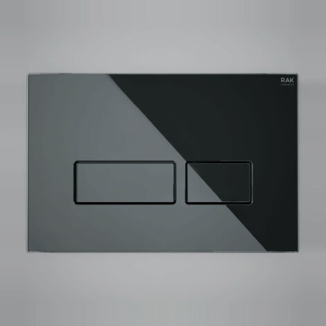 RAK Ecofix Rectangular Dual Flush Plates - Black Glass